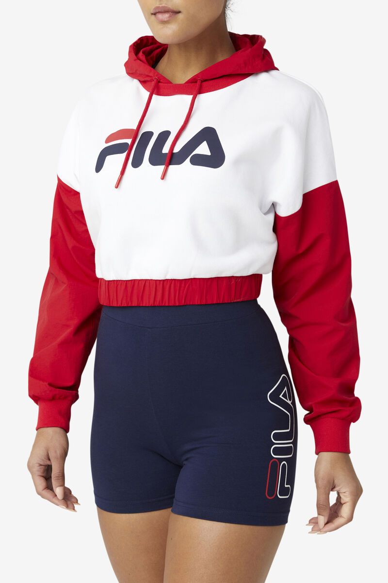 Women's Fila Saachi Hoodie Hoodies Red / White / Navy | 3VgVo8zNK4o