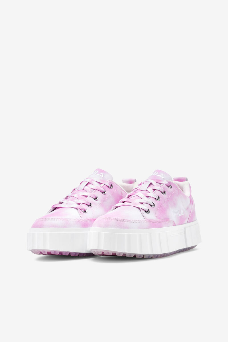 Women's Fila Sandblast Low Mottled Tie Dye Sneakers Lavender / White / White | 1u56WETTLs5