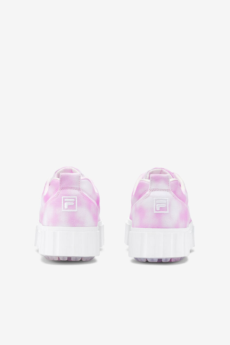 Women's Fila Sandblast Low Mottled Tie Dye Sneakers Lavender / White / White | 1u56WETTLs5