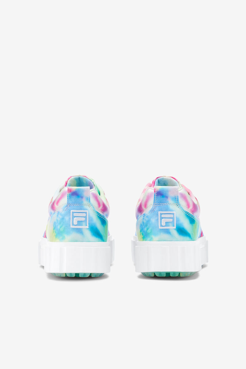 Women's Fila Sandblast Low Mottled Tie Dye Sneakers Green / Blue / White | LBiZLjTGj3x