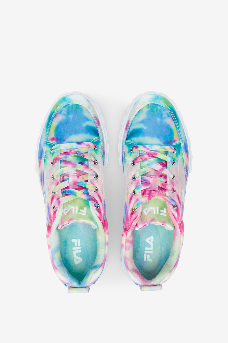 Women's Fila Sandblast Low Mottled Tie Dye Sneakers Green / Blue / White | LBiZLjTGj3x