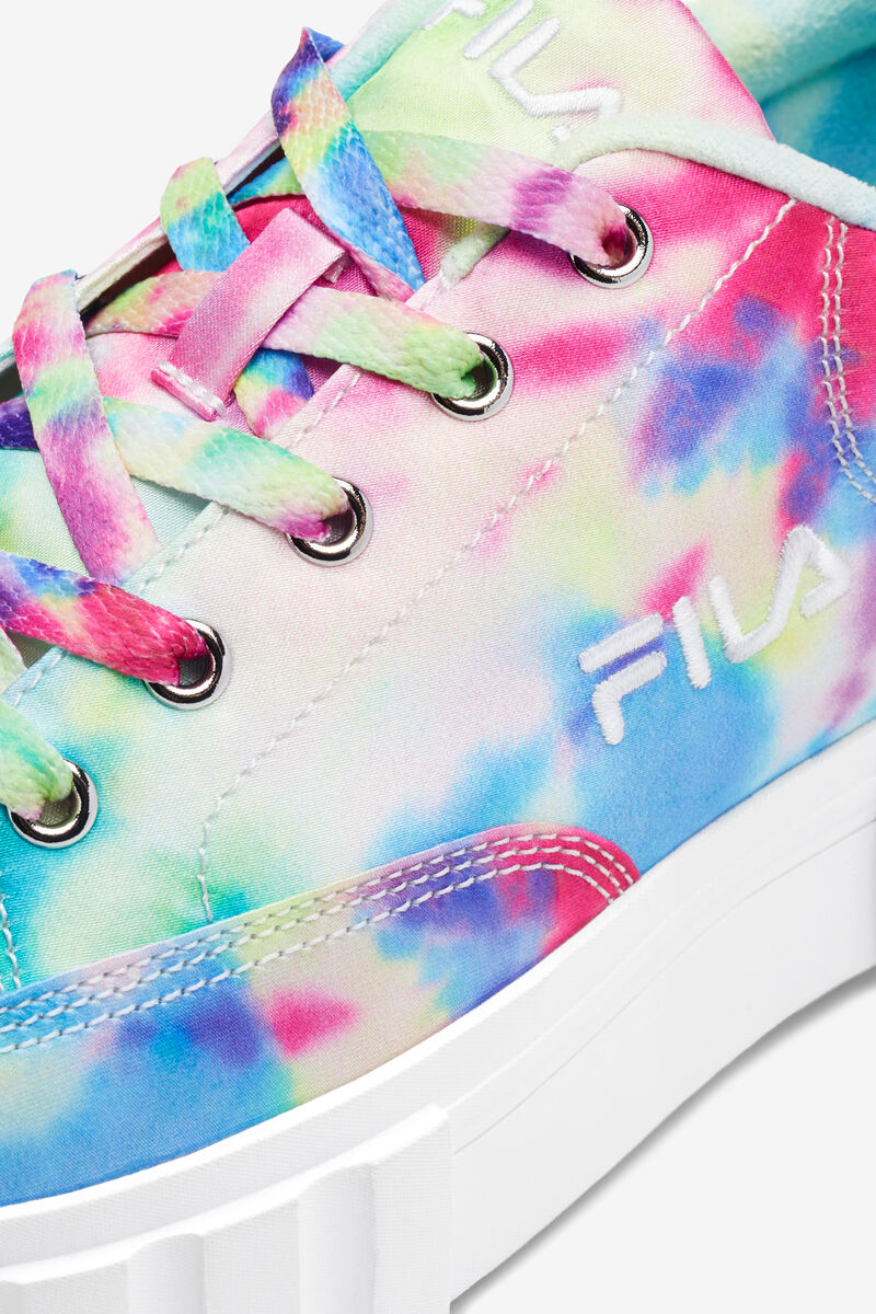 Women's Fila Sandblast Low Mottled Tie Dye Sneakers Green / Blue / White | LBiZLjTGj3x