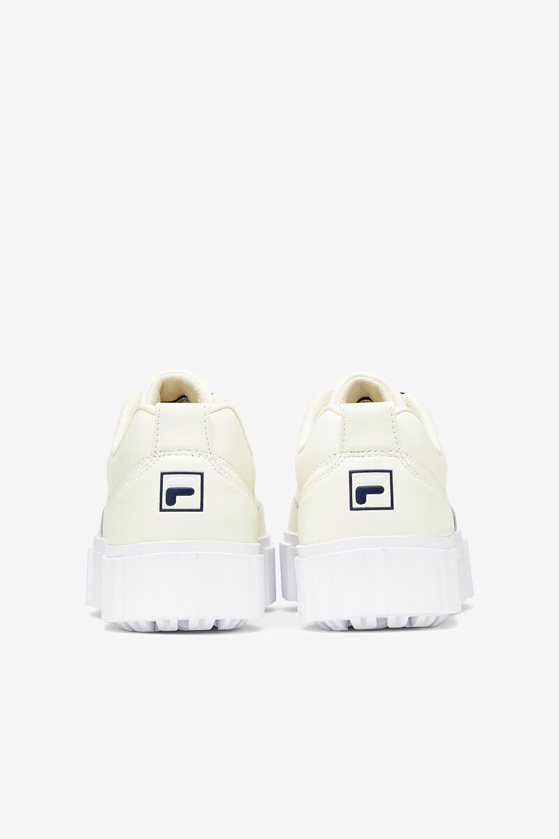 Women's Fila Sandblast Low Satin Lace Sneakers White / Navy / White | CjkoTyMRseO