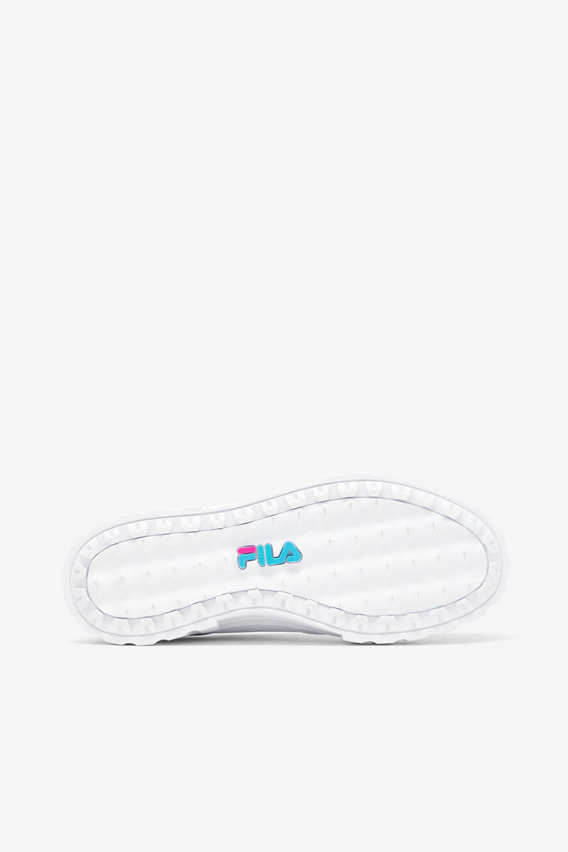 Women's Fila Sandblast Low Satin Lace Sneakers White / Blue / Metal Silver | orcYgVXS3zA