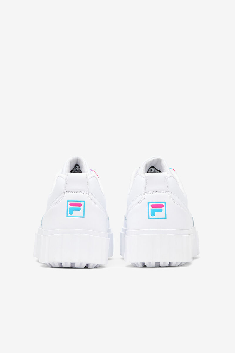 Women's Fila Sandblast Low Satin Lace Sneakers White / Blue / Metal Silver | orcYgVXS3zA