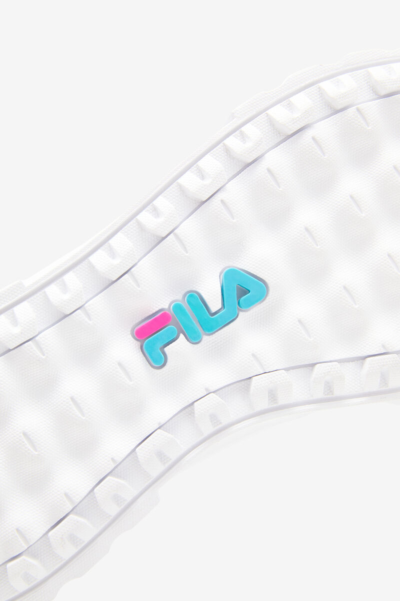 Women's Fila Sandblast Low Satin Lace Sneakers White / Blue / Metal Silver | orcYgVXS3zA
