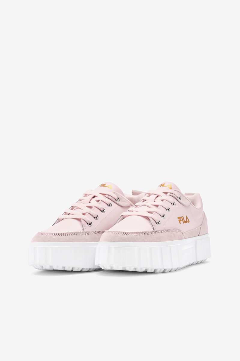 Women's Fila Sandblast Low Sneakers Pink / White / Metal Gold | h5WonaPEnVg
