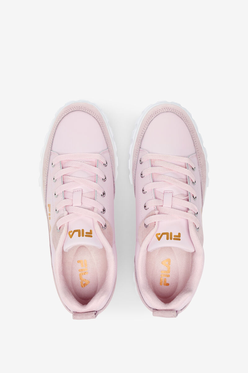 Women's Fila Sandblast Low Sneakers Pink / White / Metal Gold | h5WonaPEnVg