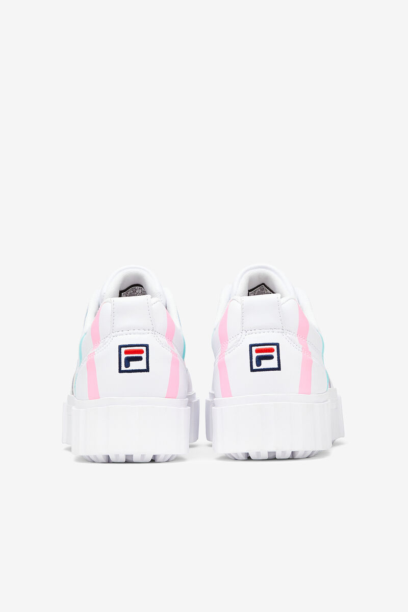 Women's Fila Sandblast Low Stripe Sneakers White / Blue | nFExJf8BuDh