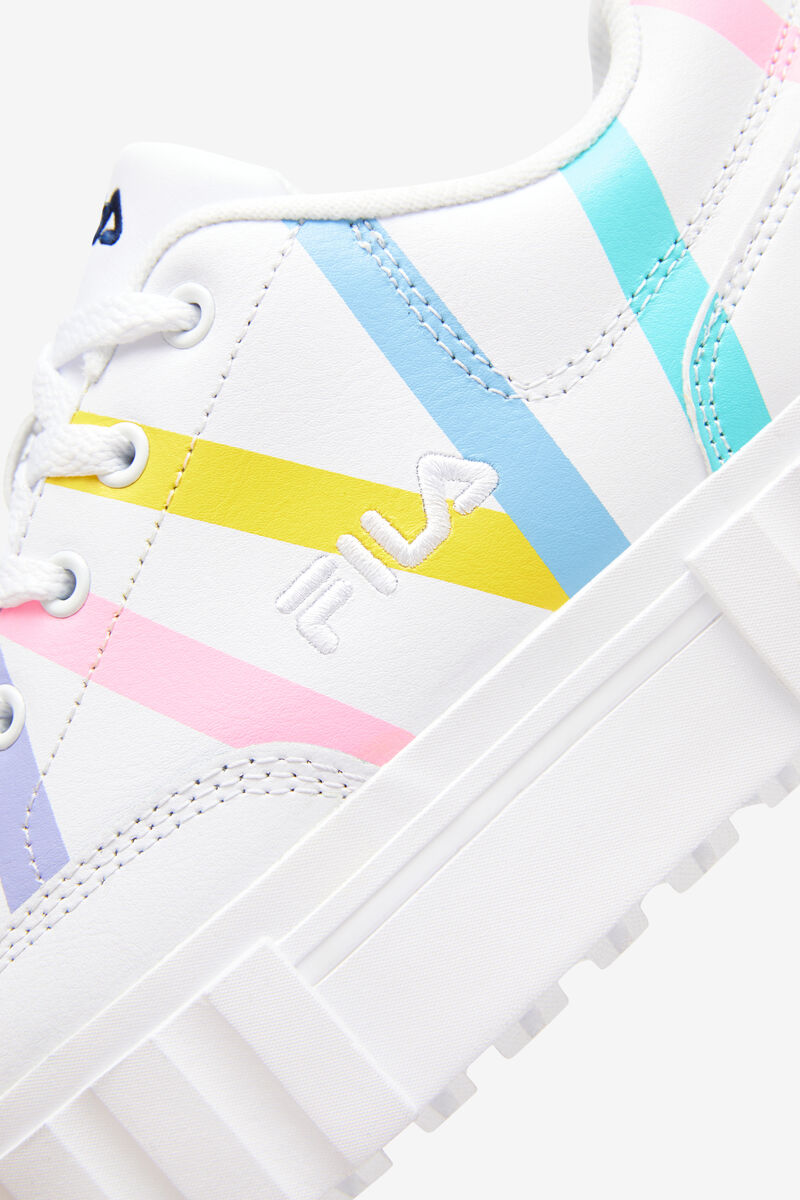 Women's Fila Sandblast Low Stripe Sneakers White / Blue | nFExJf8BuDh