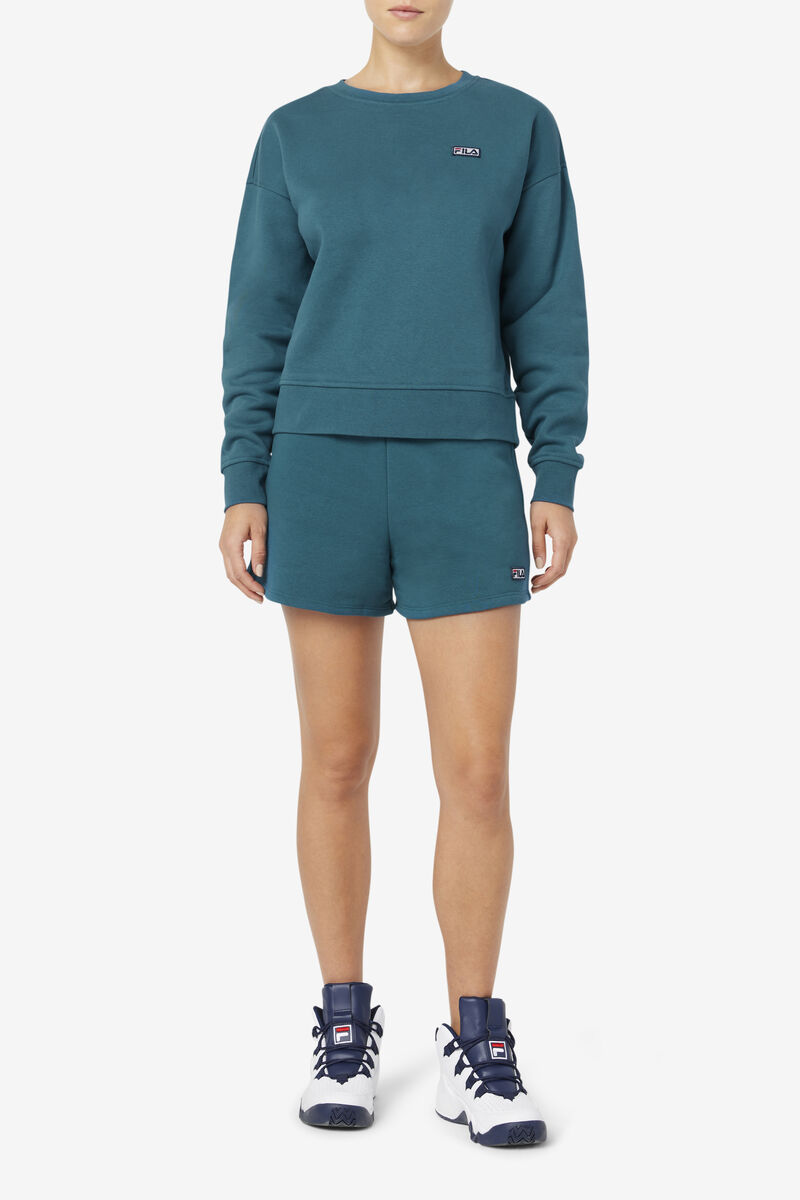Women's Fila Stina Crew Sweatshirts Blue Coral | l6sdw4pzAeq