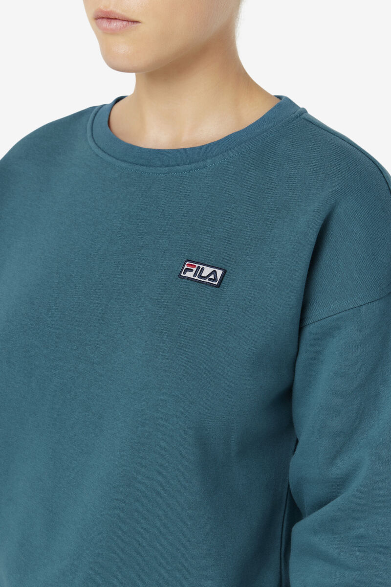 Women's Fila Stina Crew Sweatshirts Blue Coral | l6sdw4pzAeq