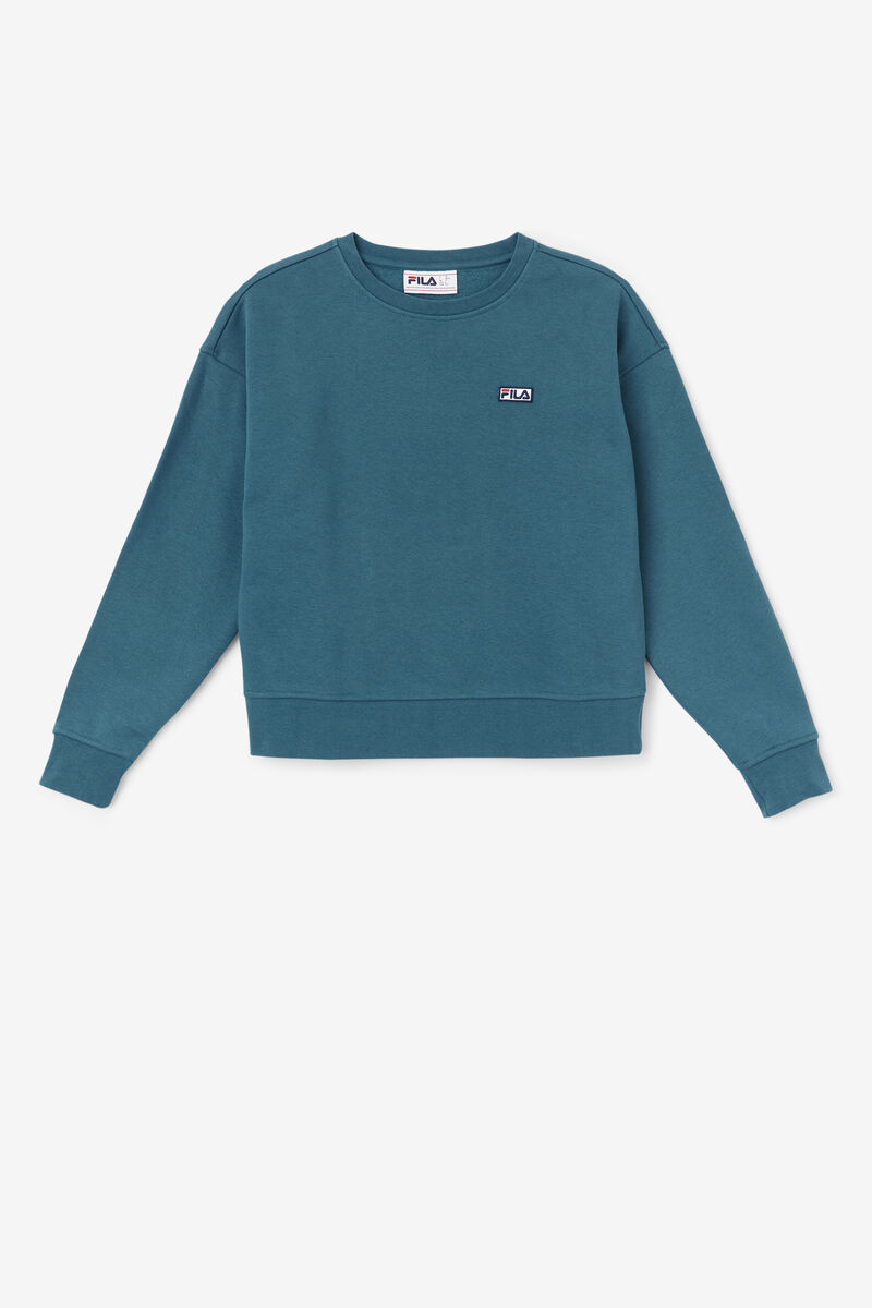 Women\'s Fila Stina Crew Sweatshirts Blue Coral | l6sdw4pzAeq