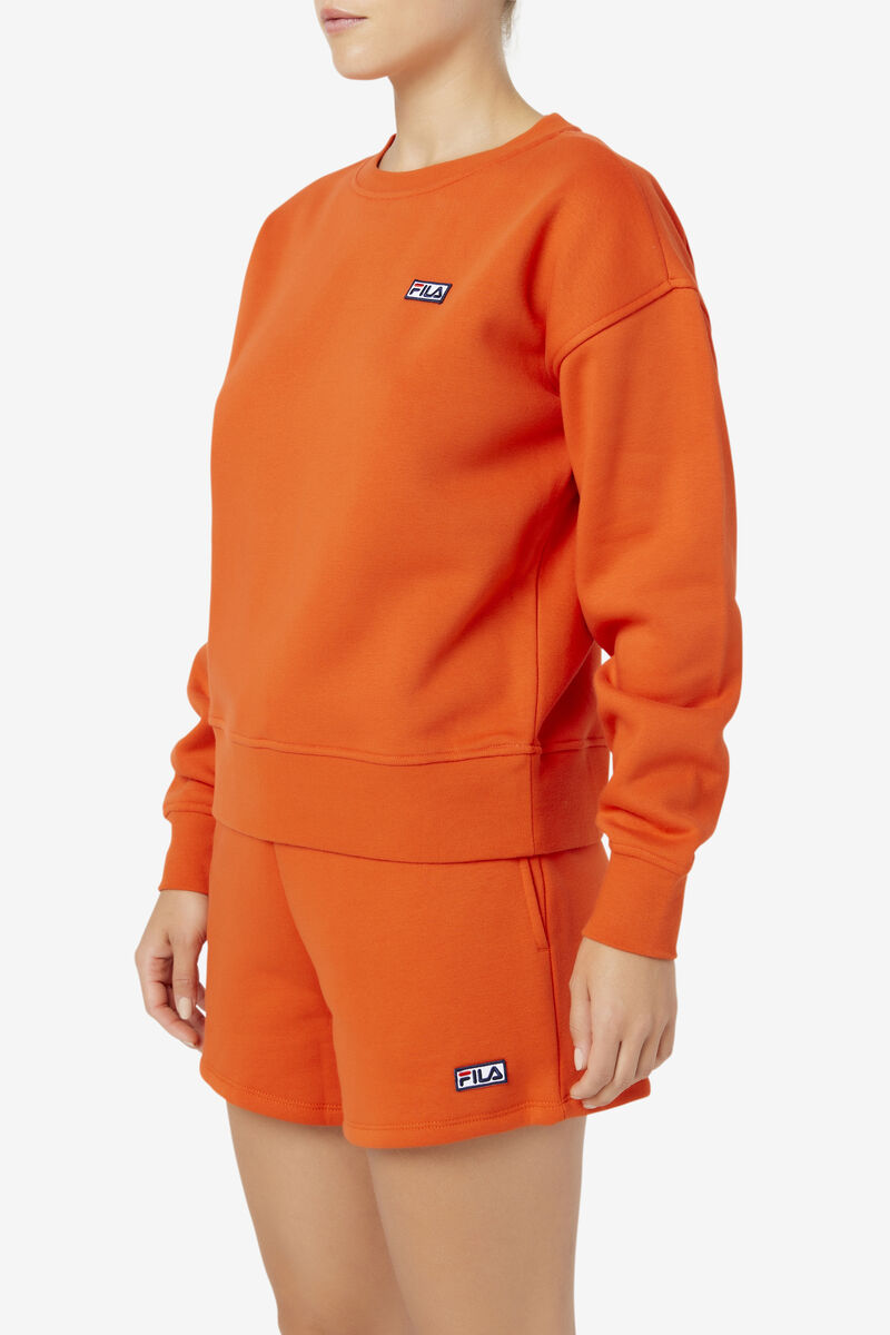 Women's Fila Stina Crew Sweatshirts Orange | jqFhGBQUhCU