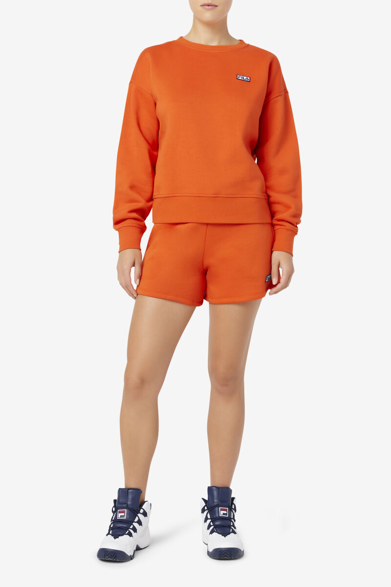 Women's Fila Stina Crew Sweatshirts Orange | jqFhGBQUhCU