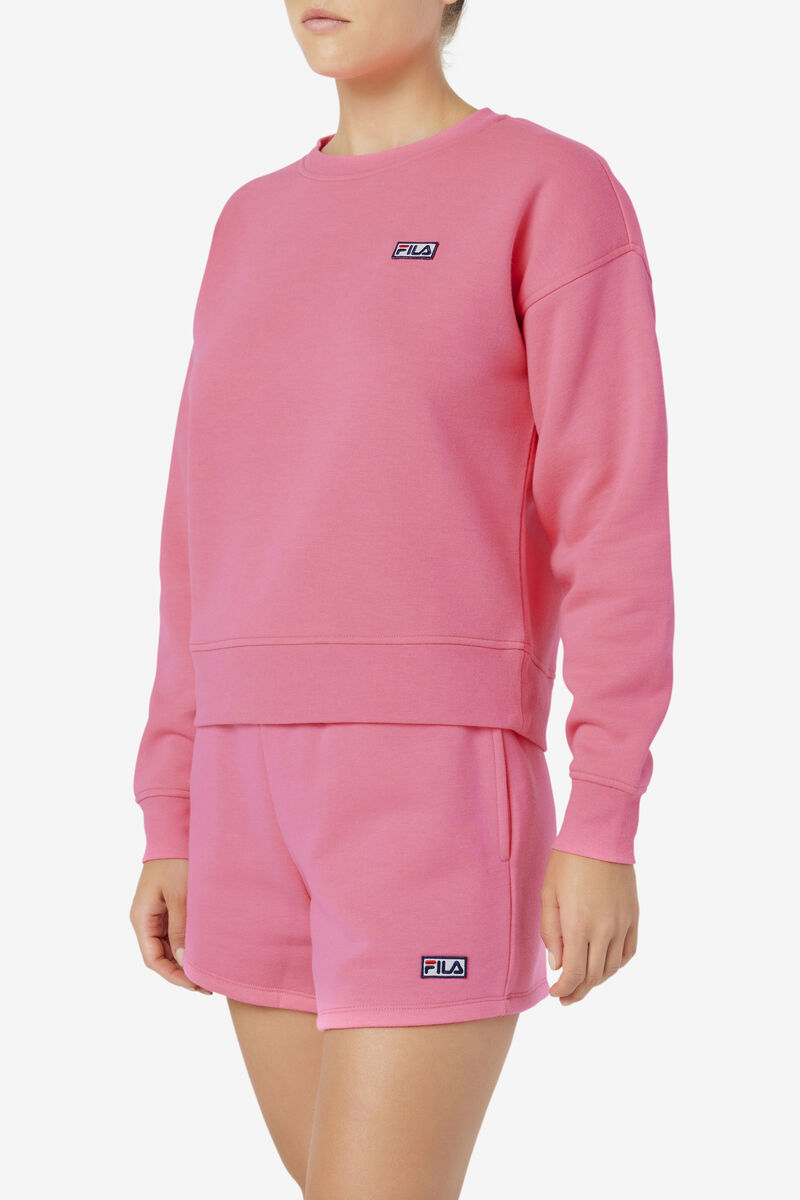 Women's Fila Stina Crew Sweatshirts Pink | RWgvQopp8ay