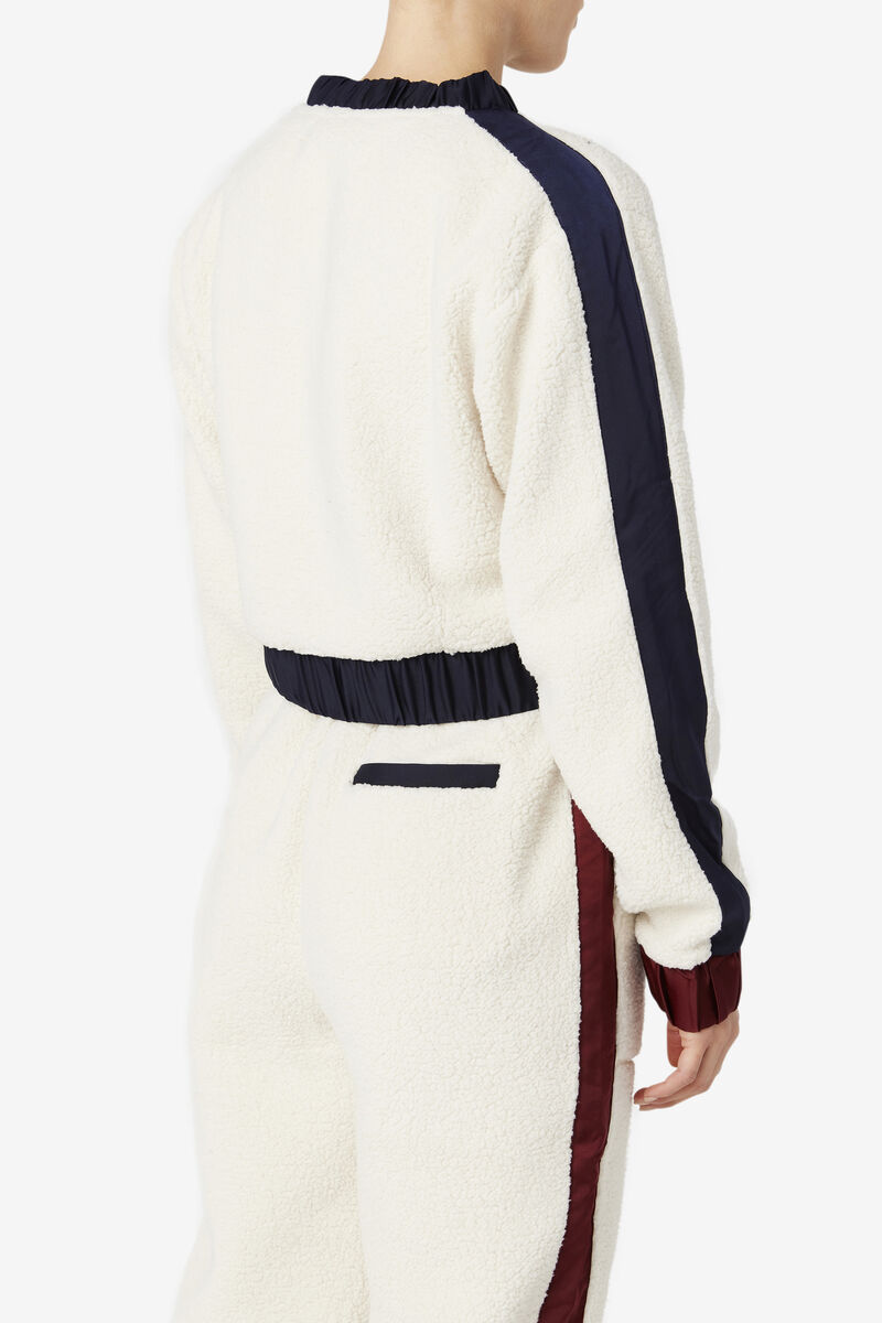 Women's Fila Tabitha Crewneck Tracksuits Navy / Brown | UbuN7NpQYdh