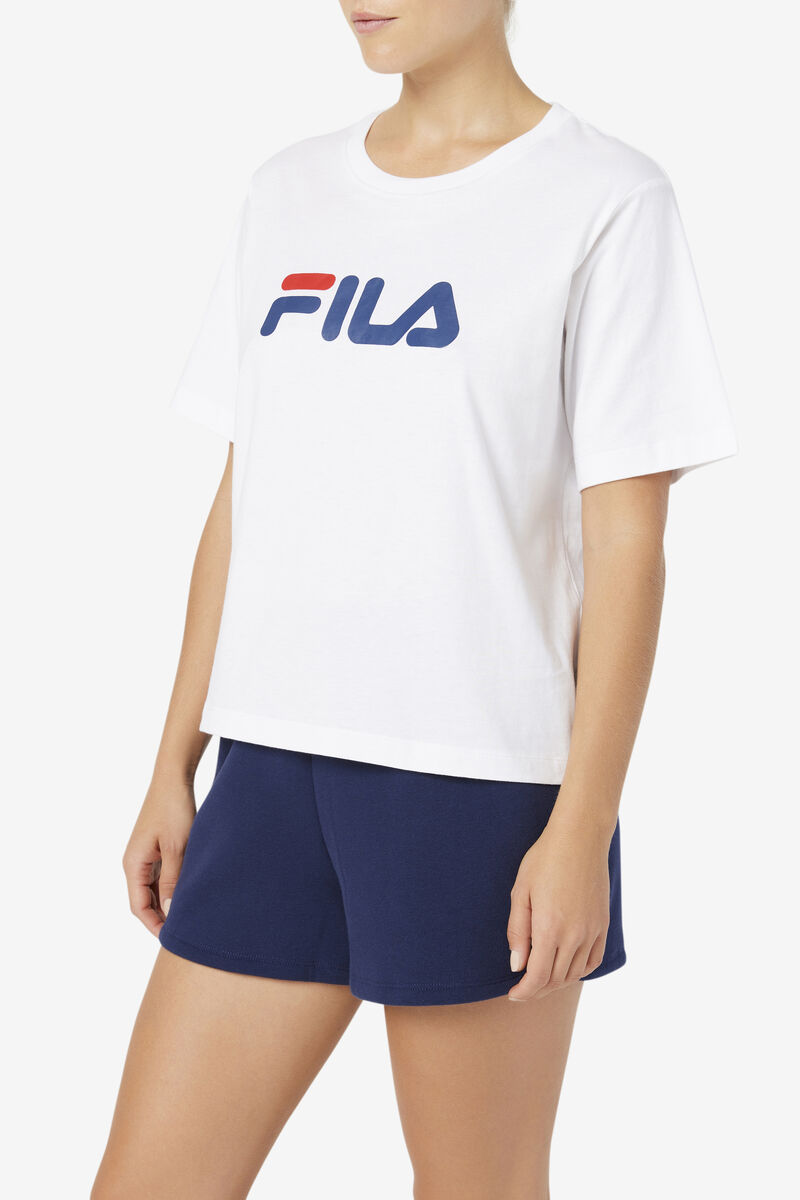 Women's Fila Thea T Shirts White | CfAQ4fV3Qh2
