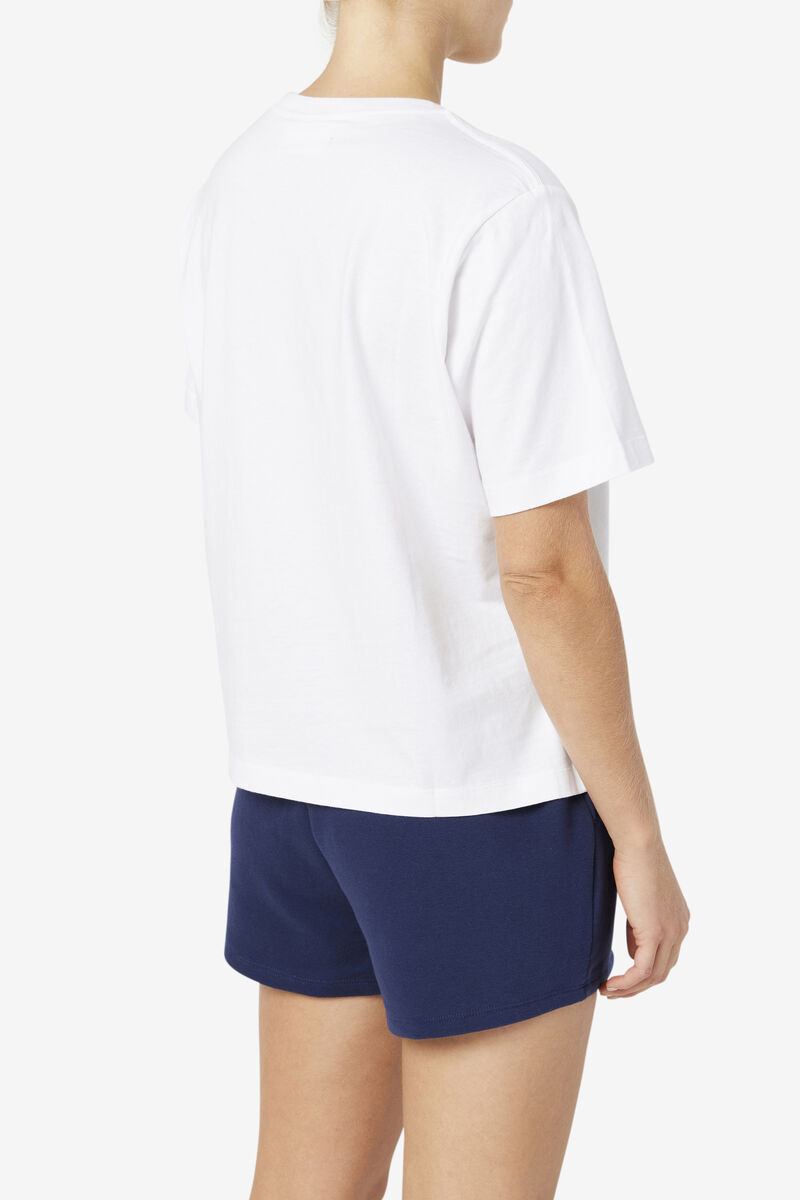 Women's Fila Thea T Shirts White | CfAQ4fV3Qh2