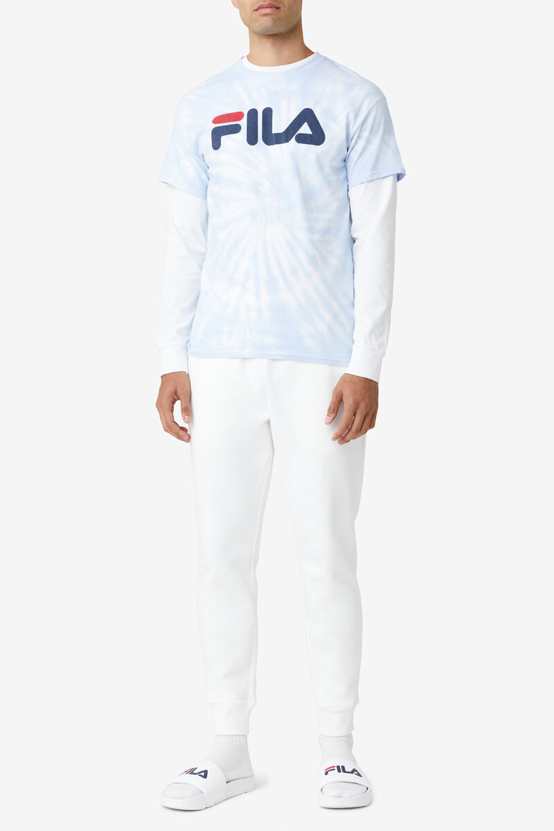 Women's Fila Tie Dye Logo T Shirts Light Blue | GxBnV5dPS8Y