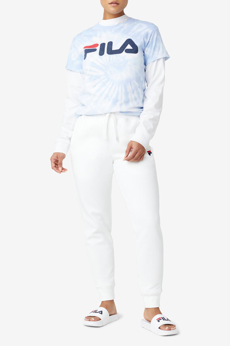 Women's Fila Tie Dye Logo T Shirts Light Blue | GxBnV5dPS8Y