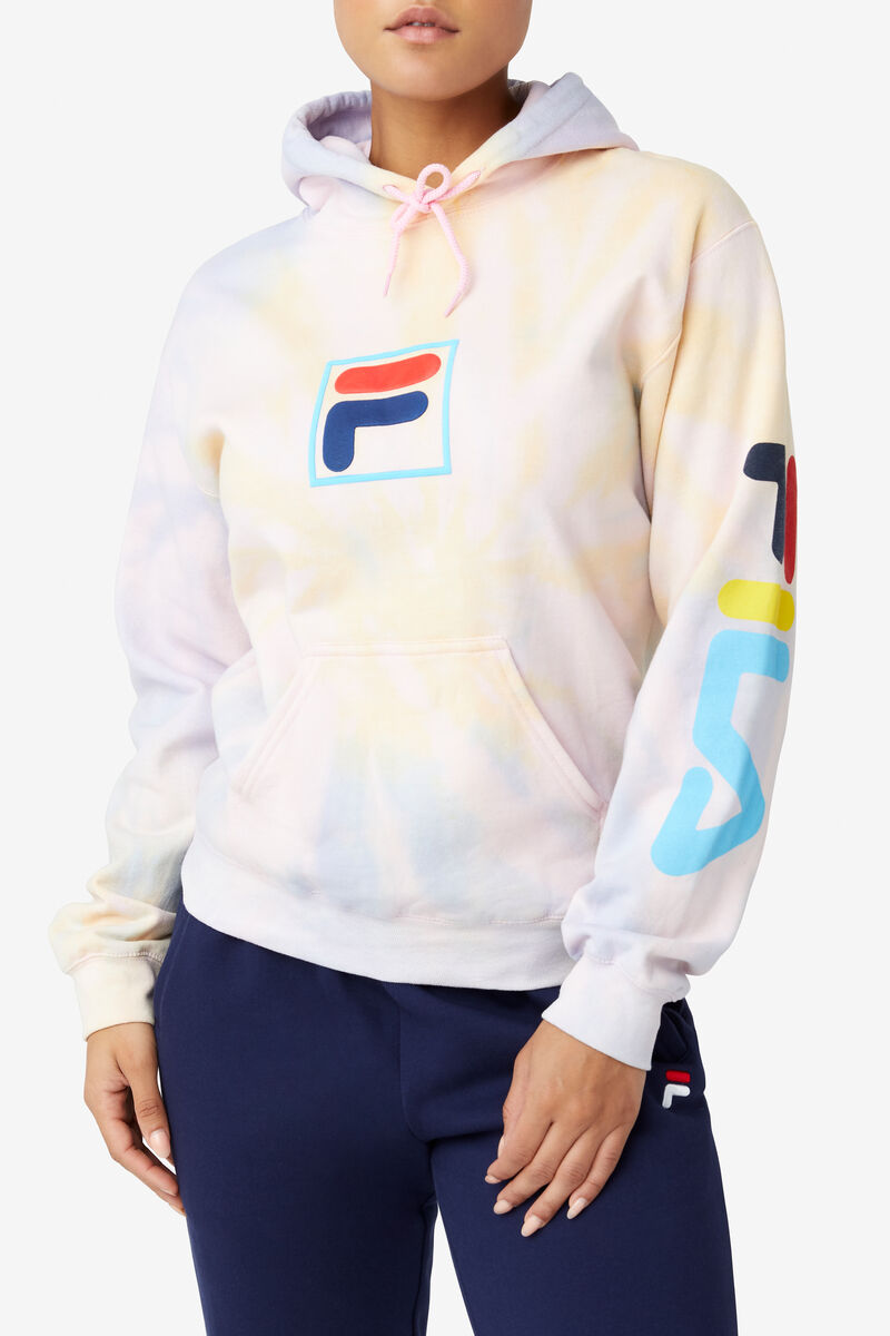 Women's Fila Tie Dye Puff Hoodie Hoodies Multicolor | byEIwNBsof4
