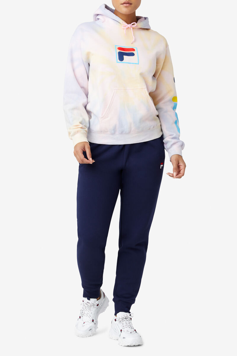 Women's Fila Tie Dye Puff Hoodie Hoodies Multicolor | byEIwNBsof4