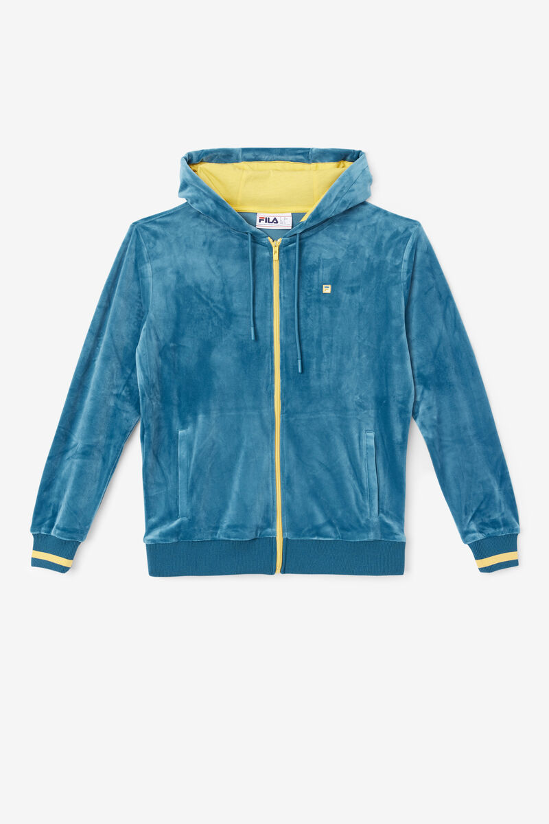 Women\'s Fila Tove Velour Full Zip Hoodie Tracksuits Blue Coral | PrDppt6w9qs
