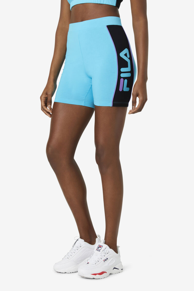Women's Fila Trina Bike Short Leggings Black / Blue / Purple | lNZXjDLLgoc
