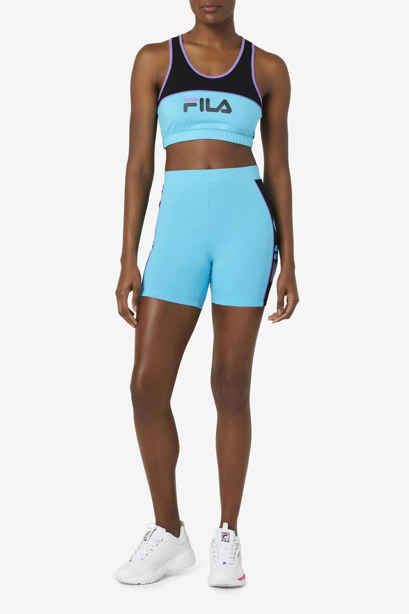 Women's Fila Trina Bike Short Leggings Black / Blue / Purple | lNZXjDLLgoc