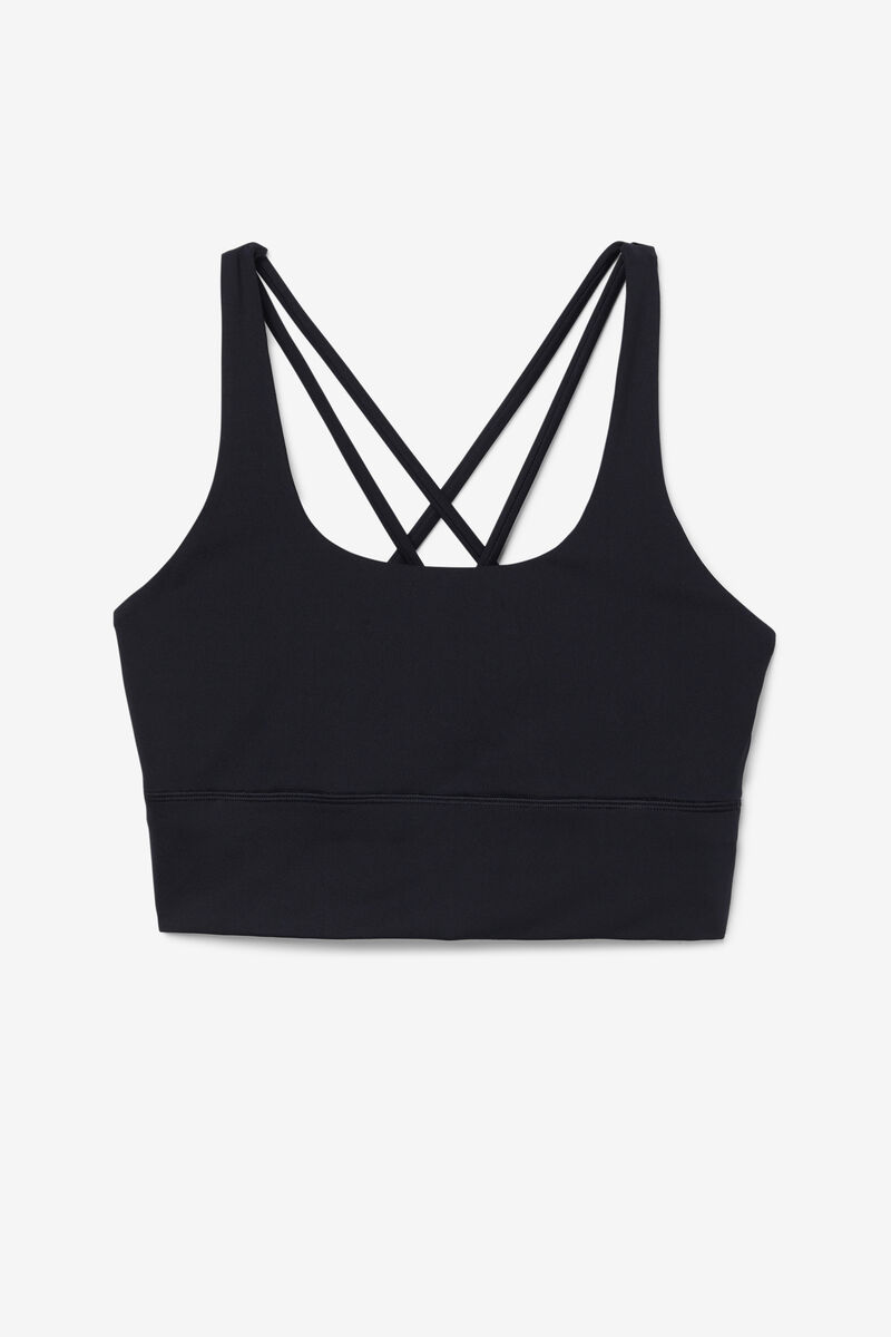 Women\'s Fila Uplift Cross Back Bra Top Sports Bra Black | NzkVSfAwEJD