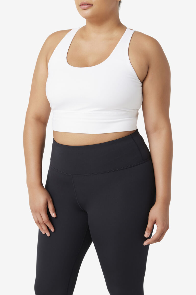 Women's Fila Uplift Cross Back Bra Top Sports Bra White | tBjoh9s3c6o