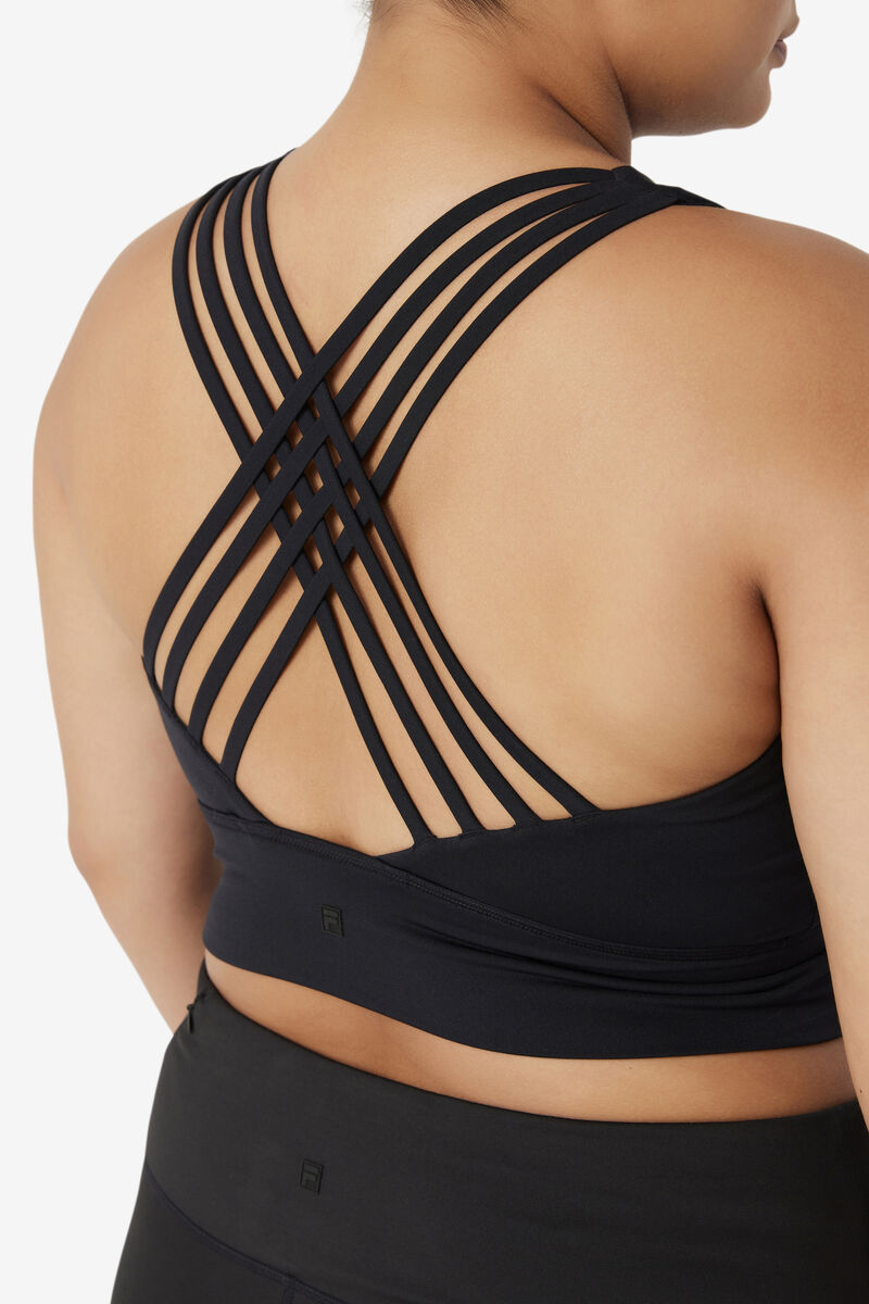 Women's Fila Uplift High Neck Sports Bra Sports Bra Black | FcelRMjKJAY