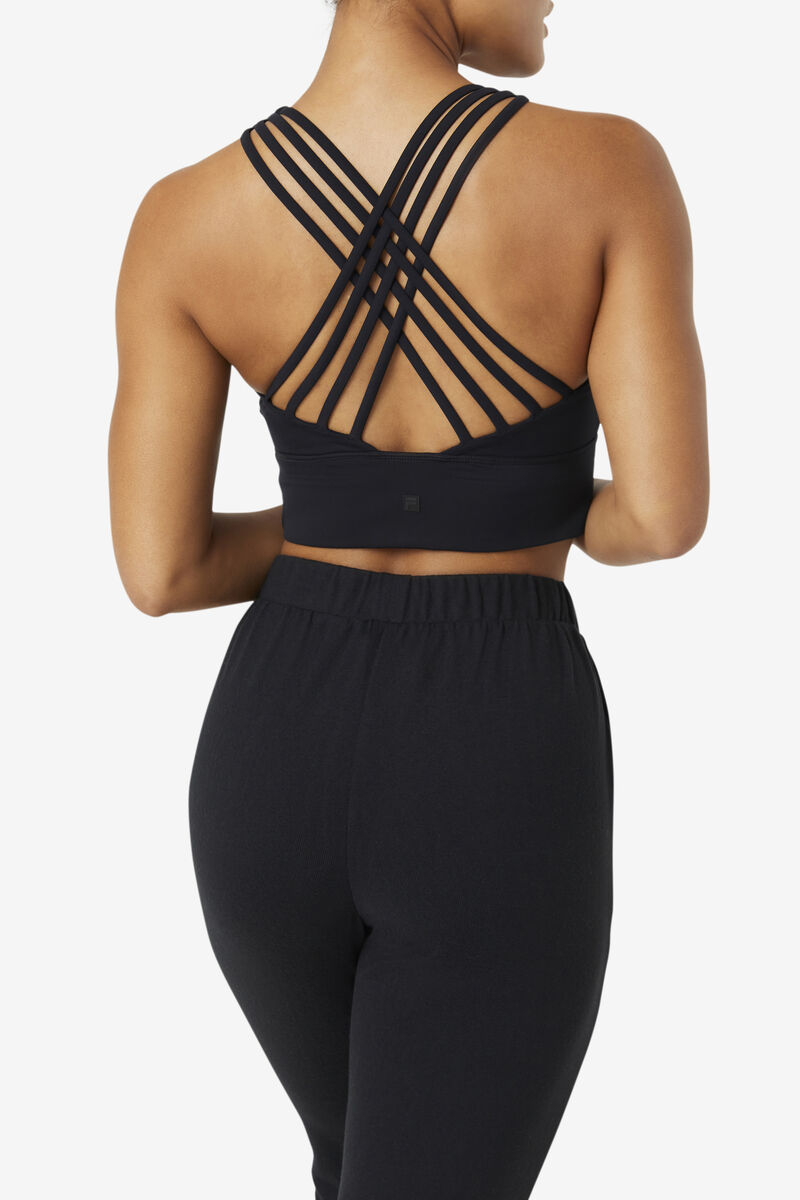 Women's Fila Uplift High Neck Sports Bra Sports Bra Black | HXlm1iqCzjR