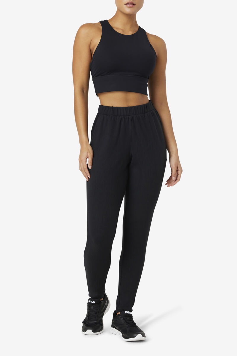 Women's Fila Uplift High Neck Sports Bra Sports Bra Black | HXlm1iqCzjR