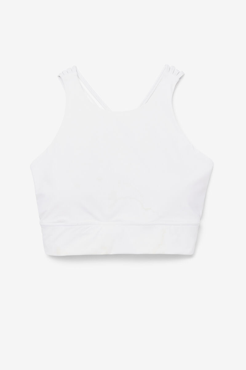 Women\'s Fila Uplift High Neck Sports Bra Sports Bra White | IzUbweAf8Sx