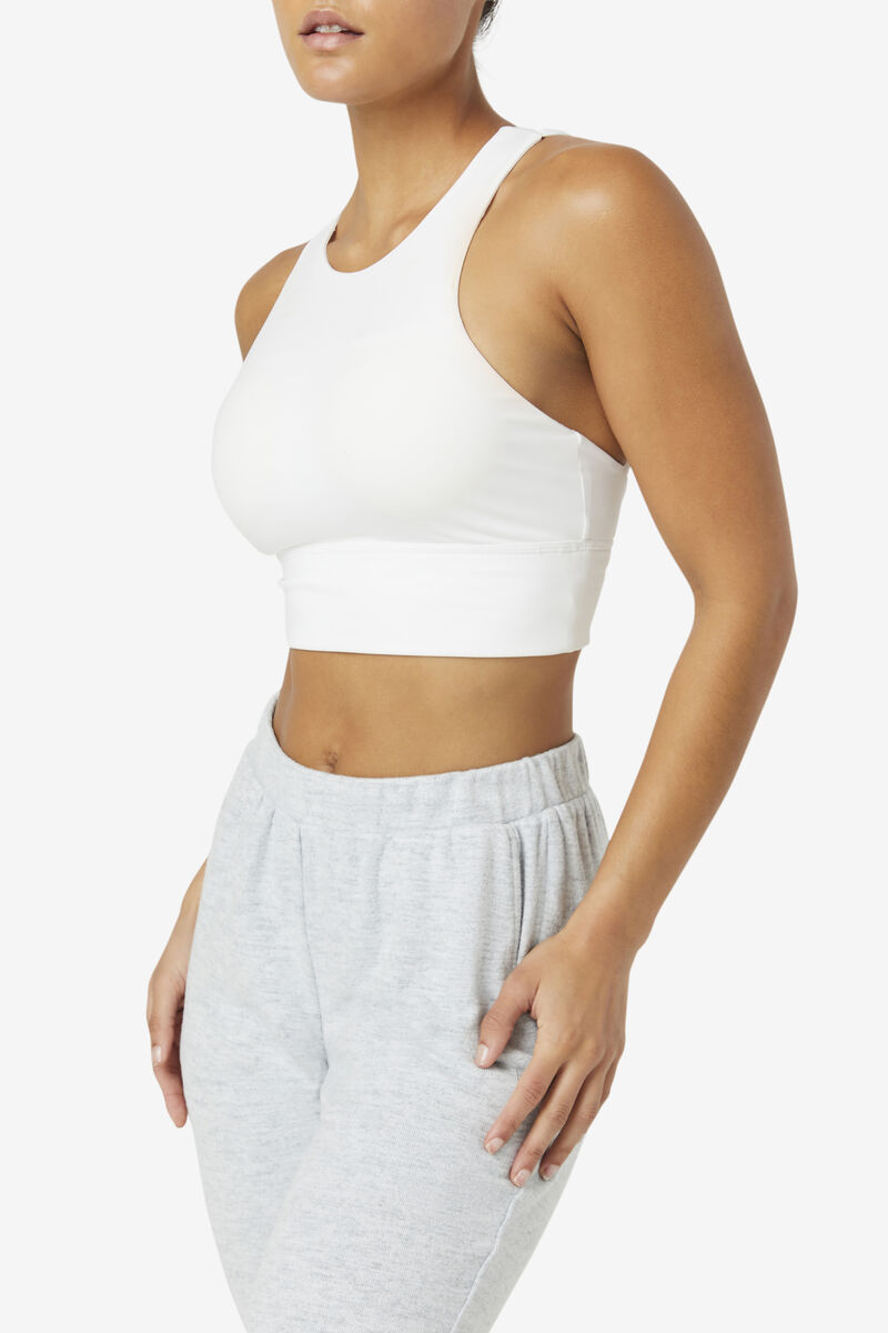 Women's Fila Uplift High Neck Sports Bra Sports Bra White | qf8qPg8cicS