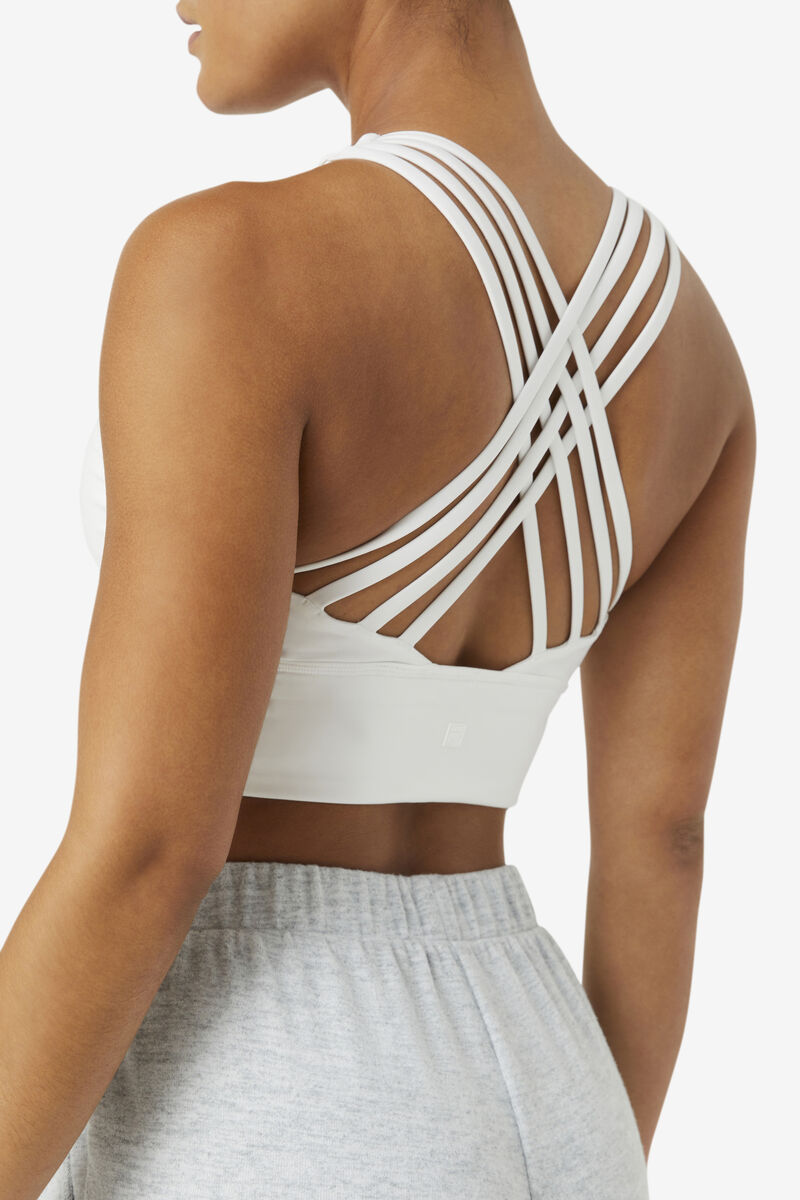 Women's Fila Uplift High Neck Sports Bra Sports Bra White | qf8qPg8cicS