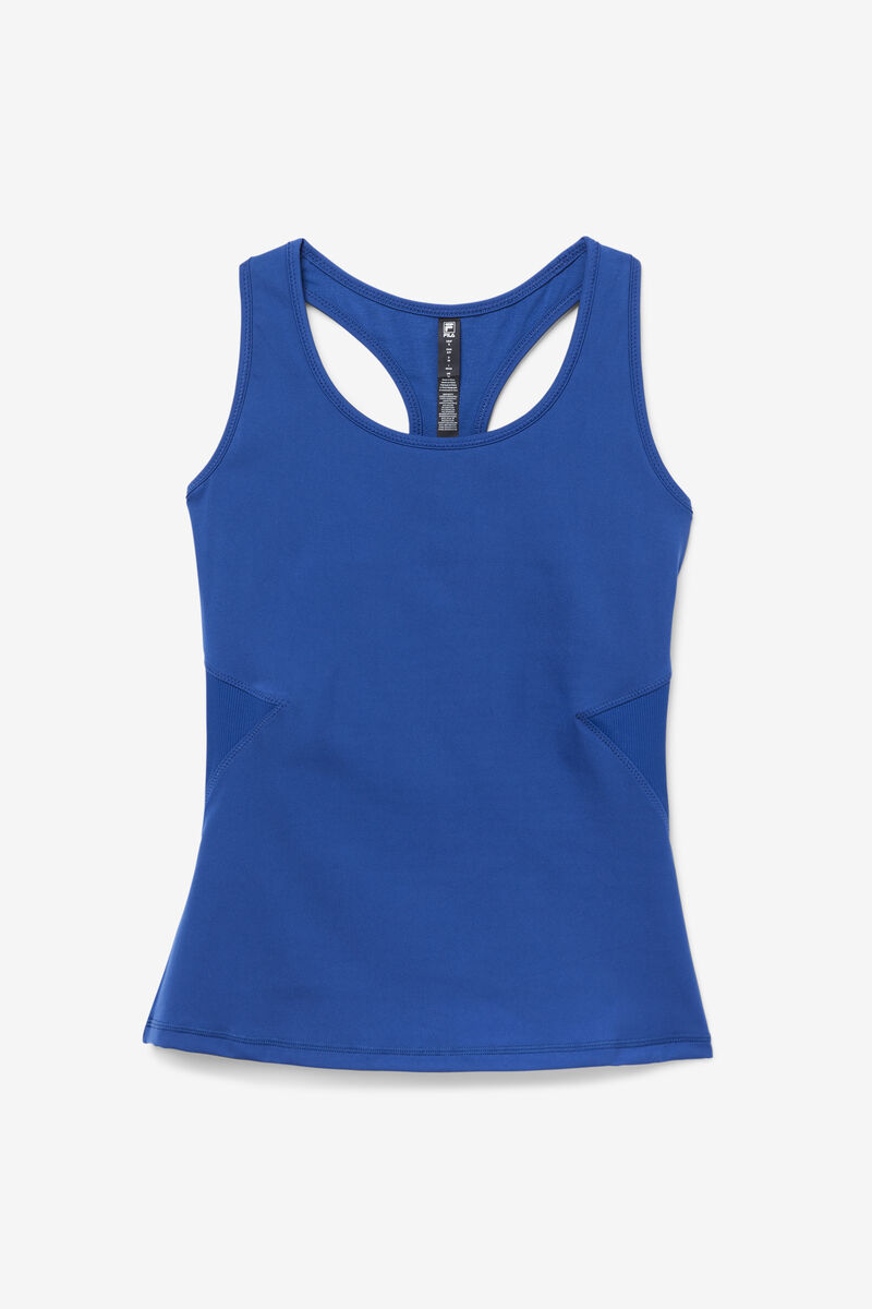 Women\'s Fila Uplift Open Racerback Tank Top Sports Bra Navy / Black | 4QasmWRoR5t