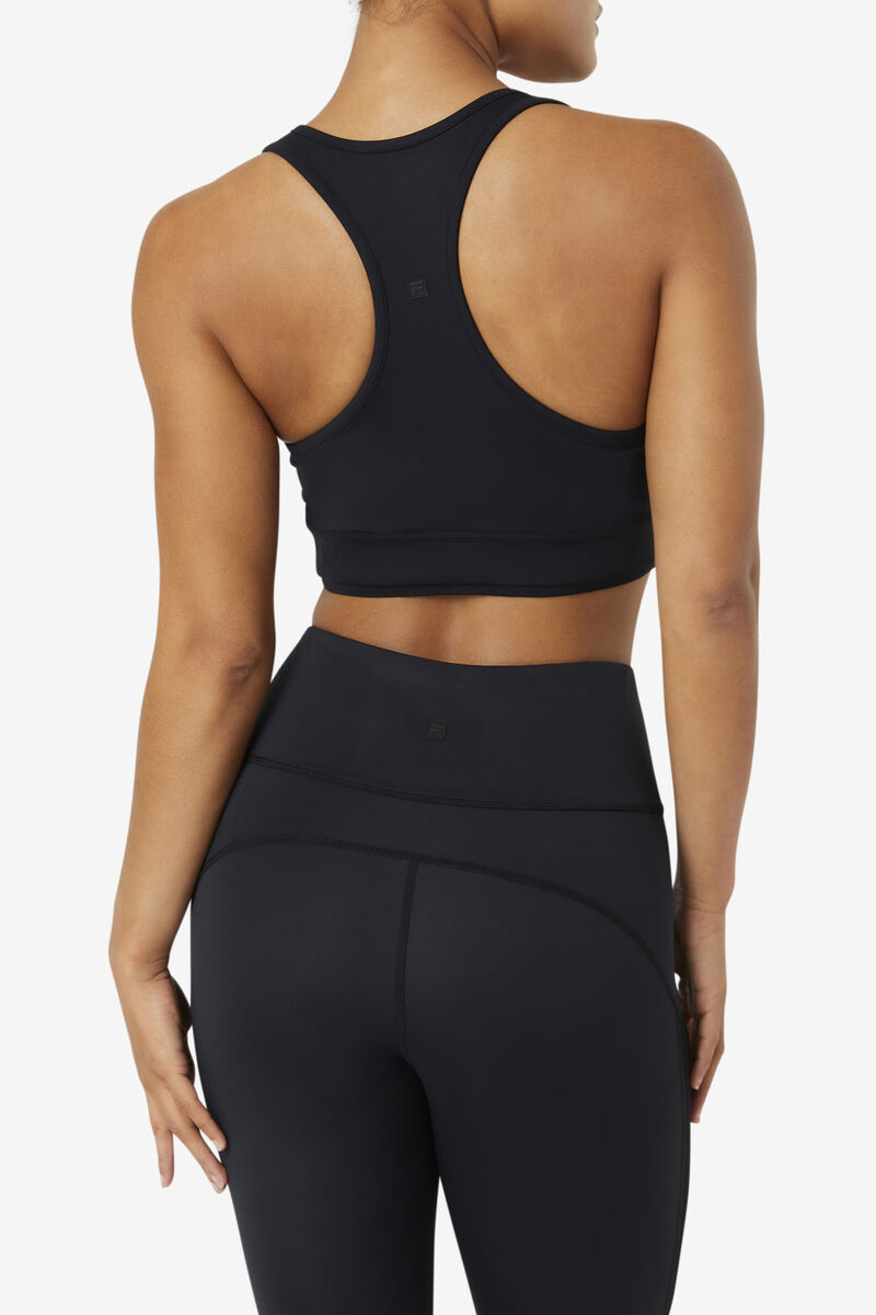 Women's Fila Uplift Racerback Bra Top Sports Bra Black | kldz3OX5jML