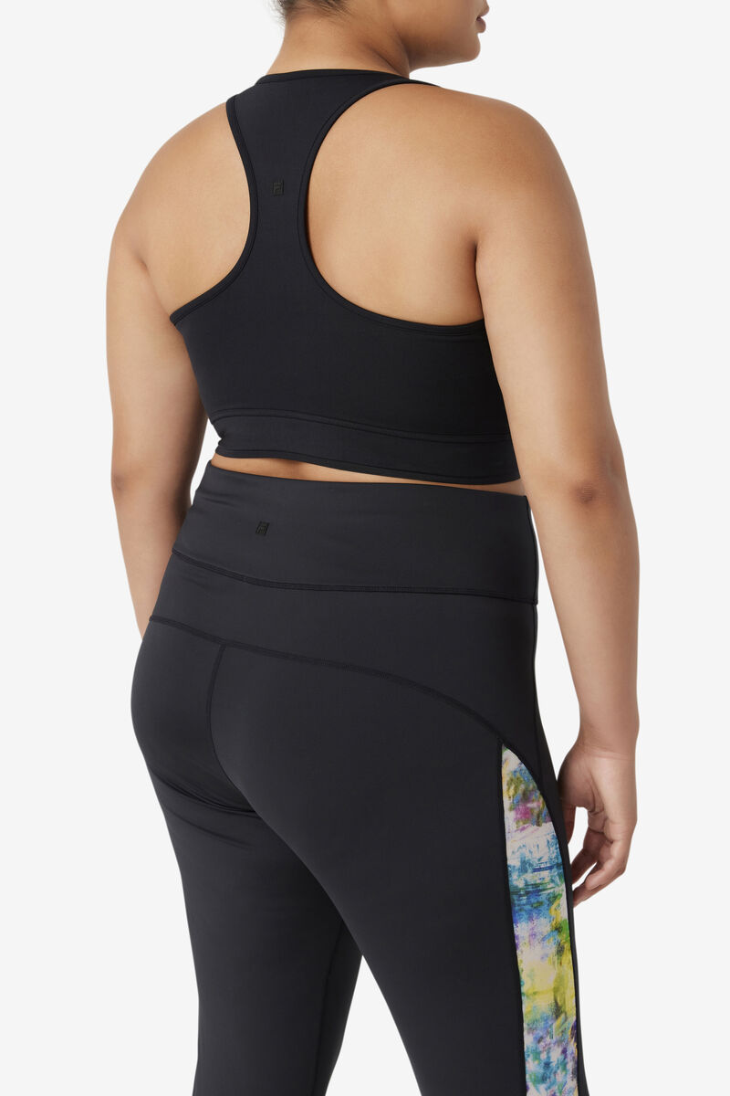 Women's Fila Uplift Racerback Bra Top Sports Bra Black | sQgaNGtmH3d