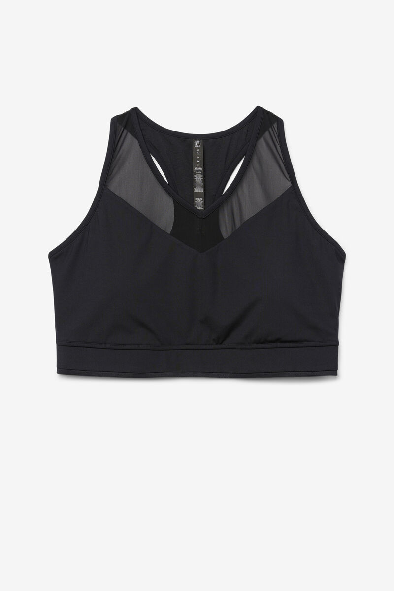 Women\'s Fila Uplift Racerback Bra Top Sports Bra Black | sQgaNGtmH3d
