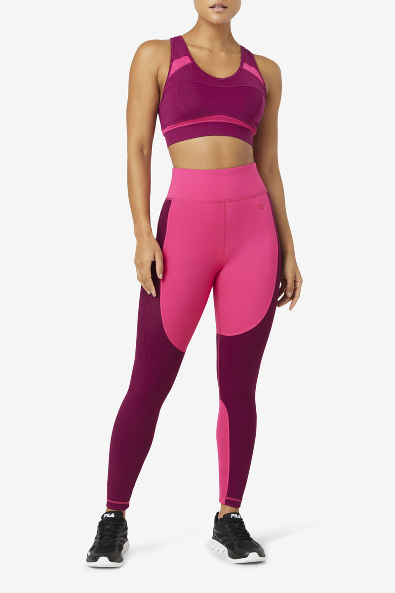 Women's Fila Uplift Racerback Sports Bra Sports Bra Purple / Light Pink | Mv1mVdXxzX4