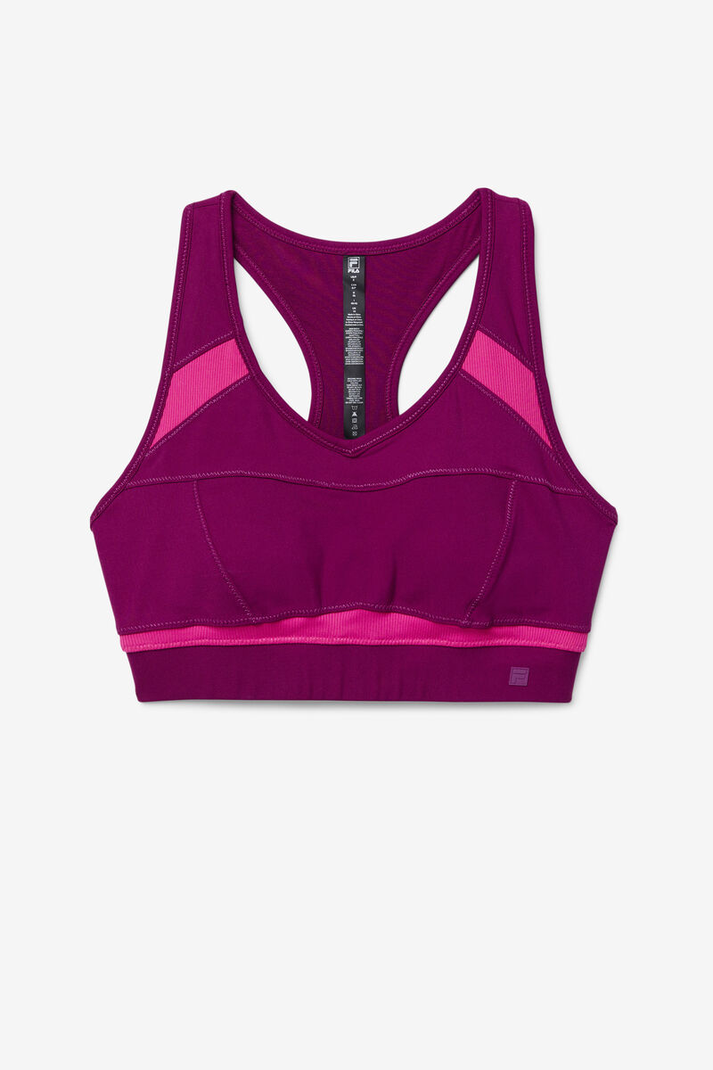 Women\'s Fila Uplift Racerback Sports Bra Sports Bra Purple / Light Pink | Mv1mVdXxzX4