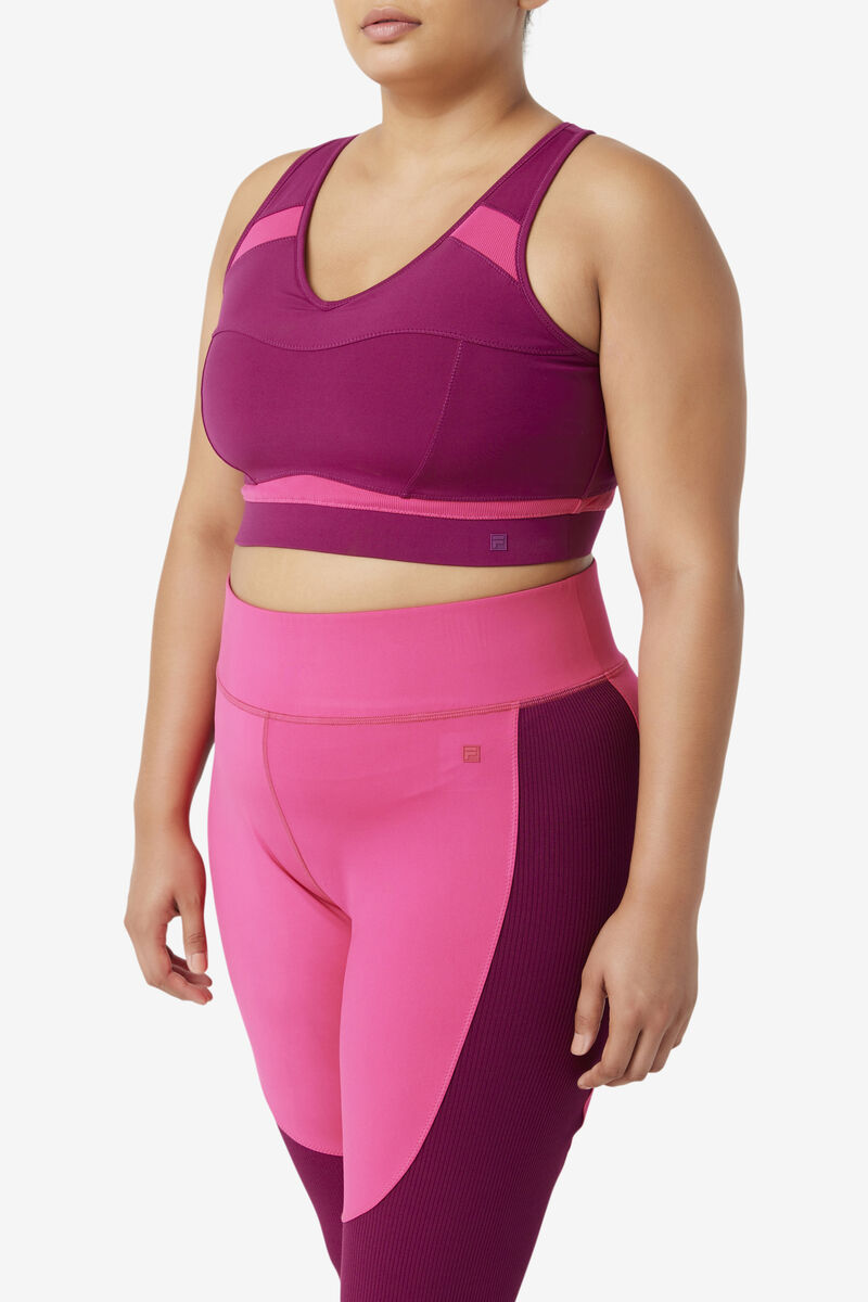 Women's Fila Uplift Racerback Sports Bra Sports Bra Purple / Light Pink | lyiLpCGmP1H