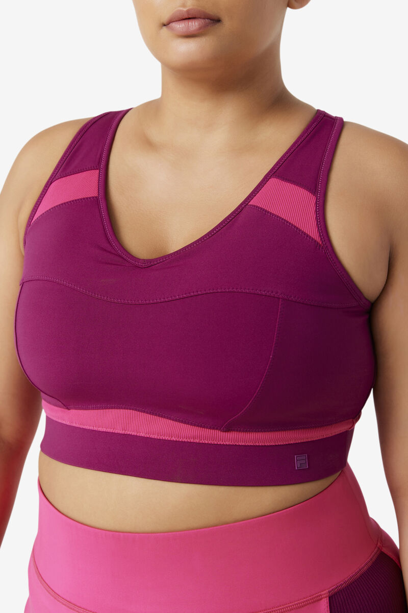 Women's Fila Uplift Racerback Sports Bra Sports Bra Purple / Light Pink | lyiLpCGmP1H