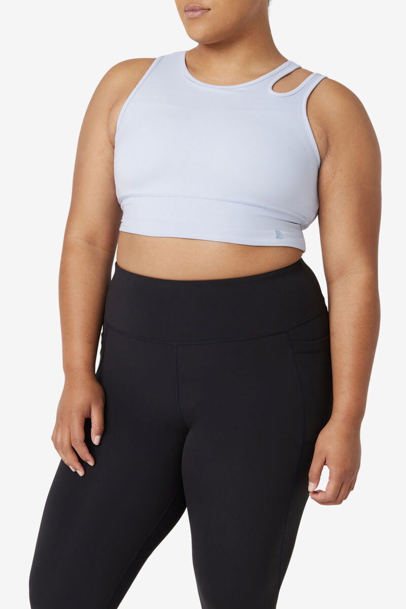 Women's Fila Uplift Slice Crop Bra Top Sports Bra Blue | 1774vm12CDC