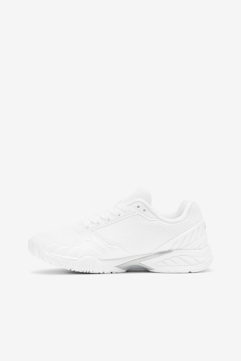 Women's Fila Volley Zone Sport Shoes White / Metal Silver / White | 3kESq4m7fZv
