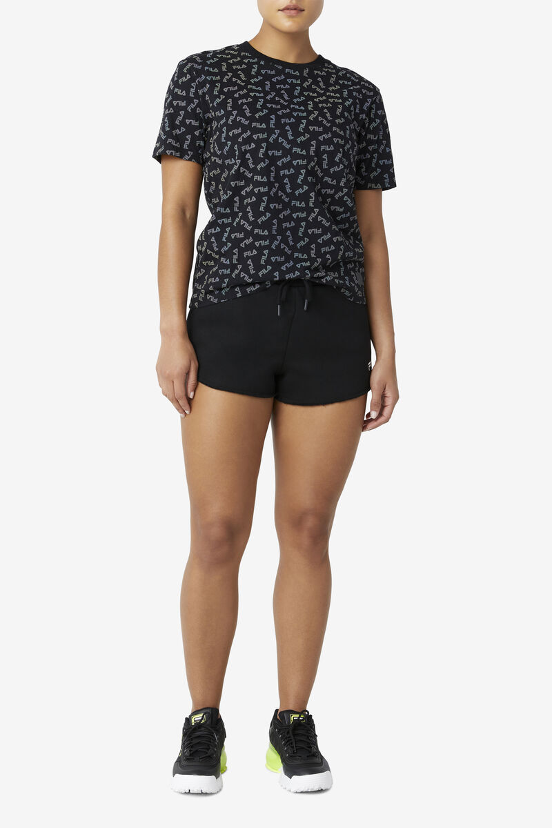 Women's Fila Whitney Boyfriend T Shirts Black | mYE6r31gVos