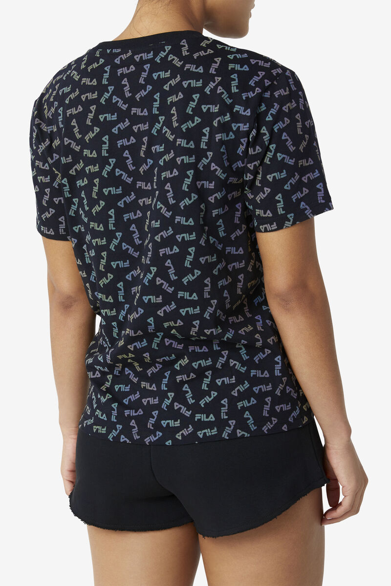 Women's Fila Whitney Boyfriend T Shirts Black | mYE6r31gVos